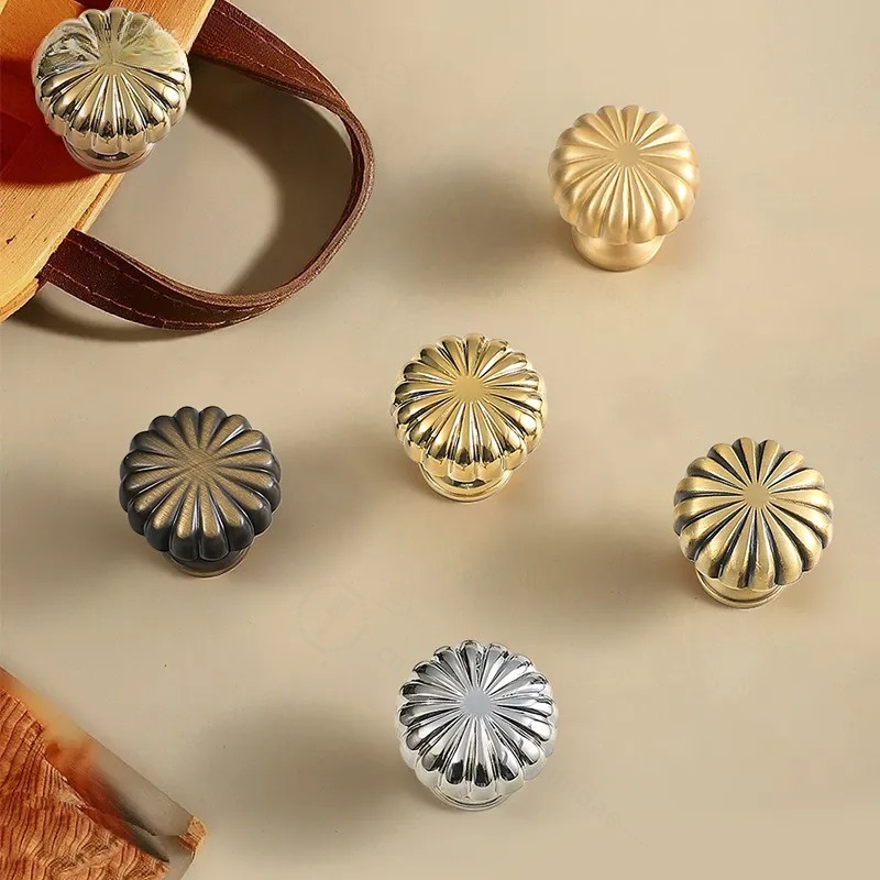 Furniture Hardware Brass - French Simple Brass Ball Knob Single
