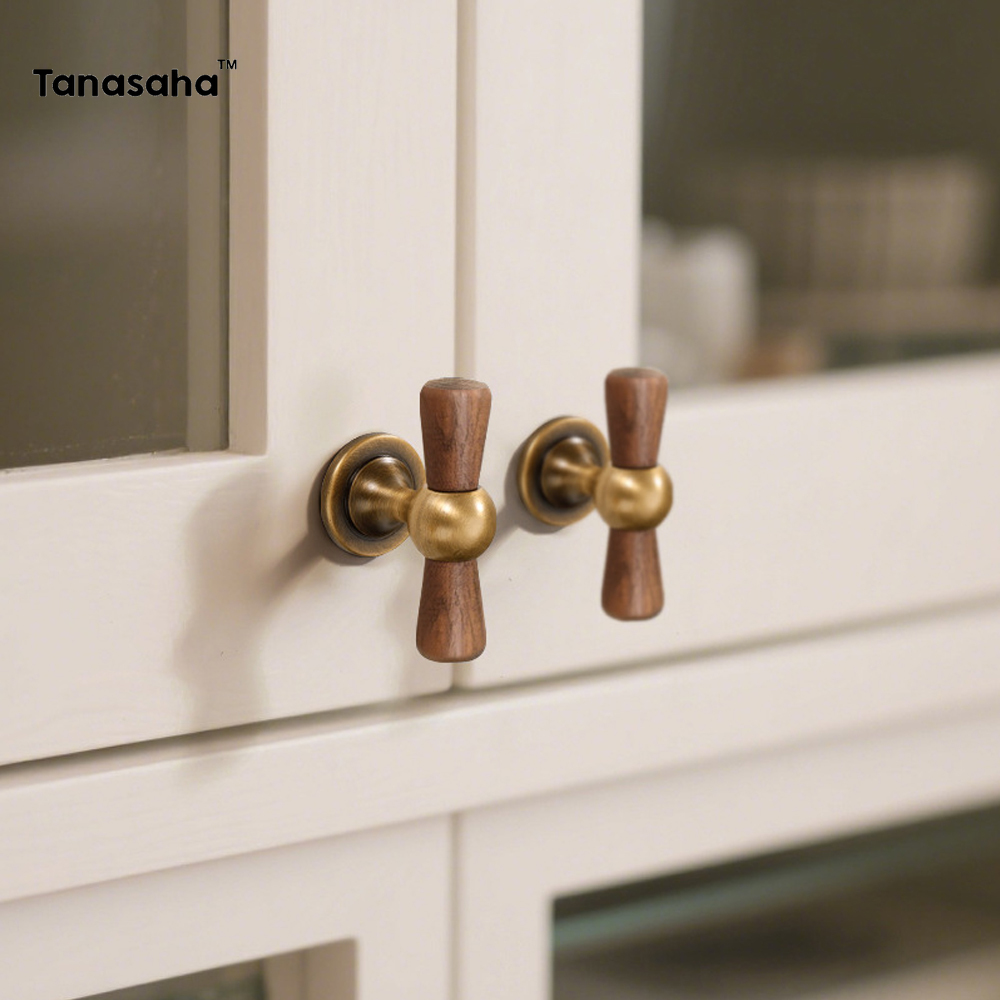 Vintage Walnut Brass Handle Ro - đánh giá và giá Vintage Furniture Hardware Pulls