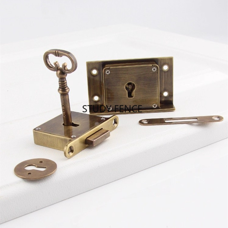 1PC Antique Metal Drawer Lock  - đánh giá và giá Furniture Hardware Brass