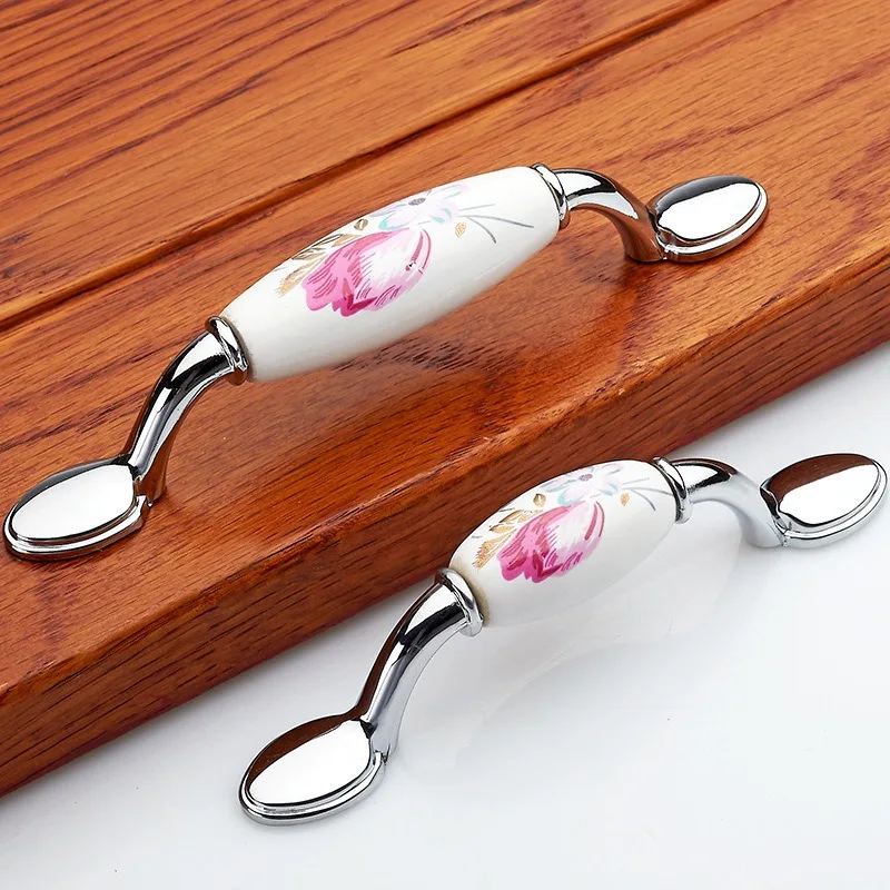 Tulip Ceramic Door Handle Silv - đánh giá và giá Vintage Furniture Hardware Pulls