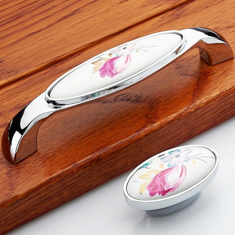 Tulip Ceramic Door Handle Silv - đánh giá và giá Vintage Furniture Hardware Pulls